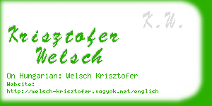 krisztofer welsch business card